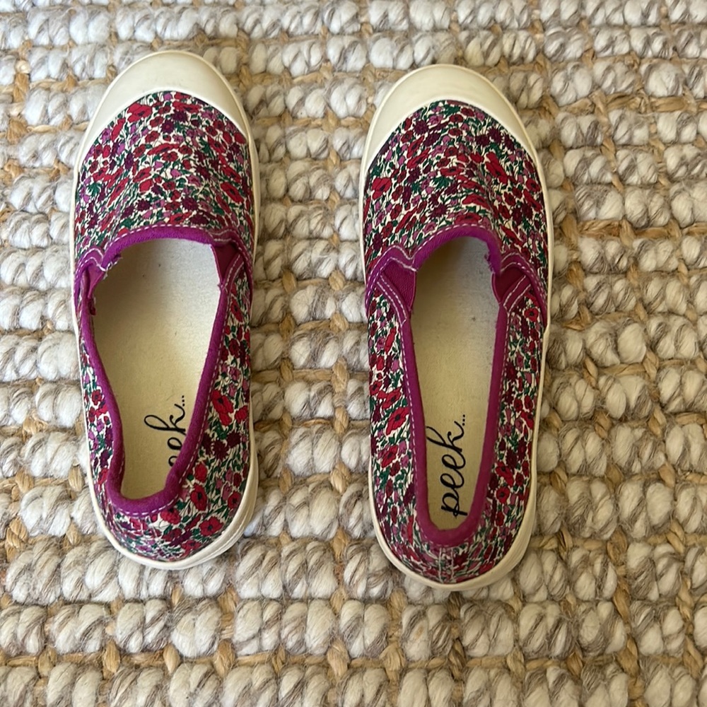 girls flower peek shoes
